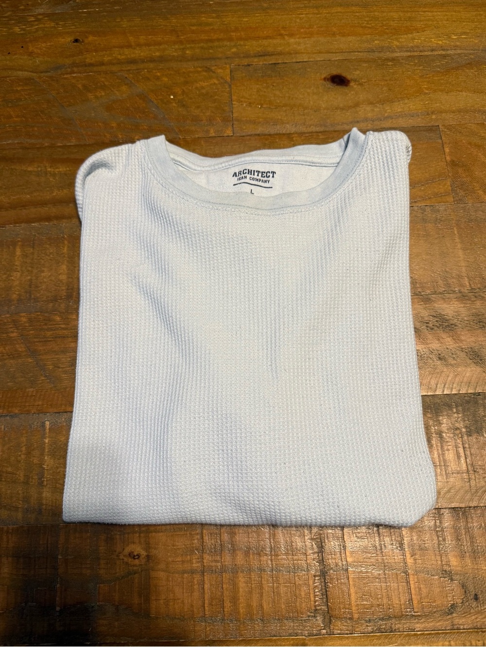 Architect Jean co baby blue waffle knit thermal long sleeve